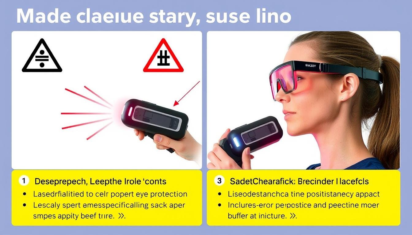 Safe usage demonstration of an LLLT device with safety equipment