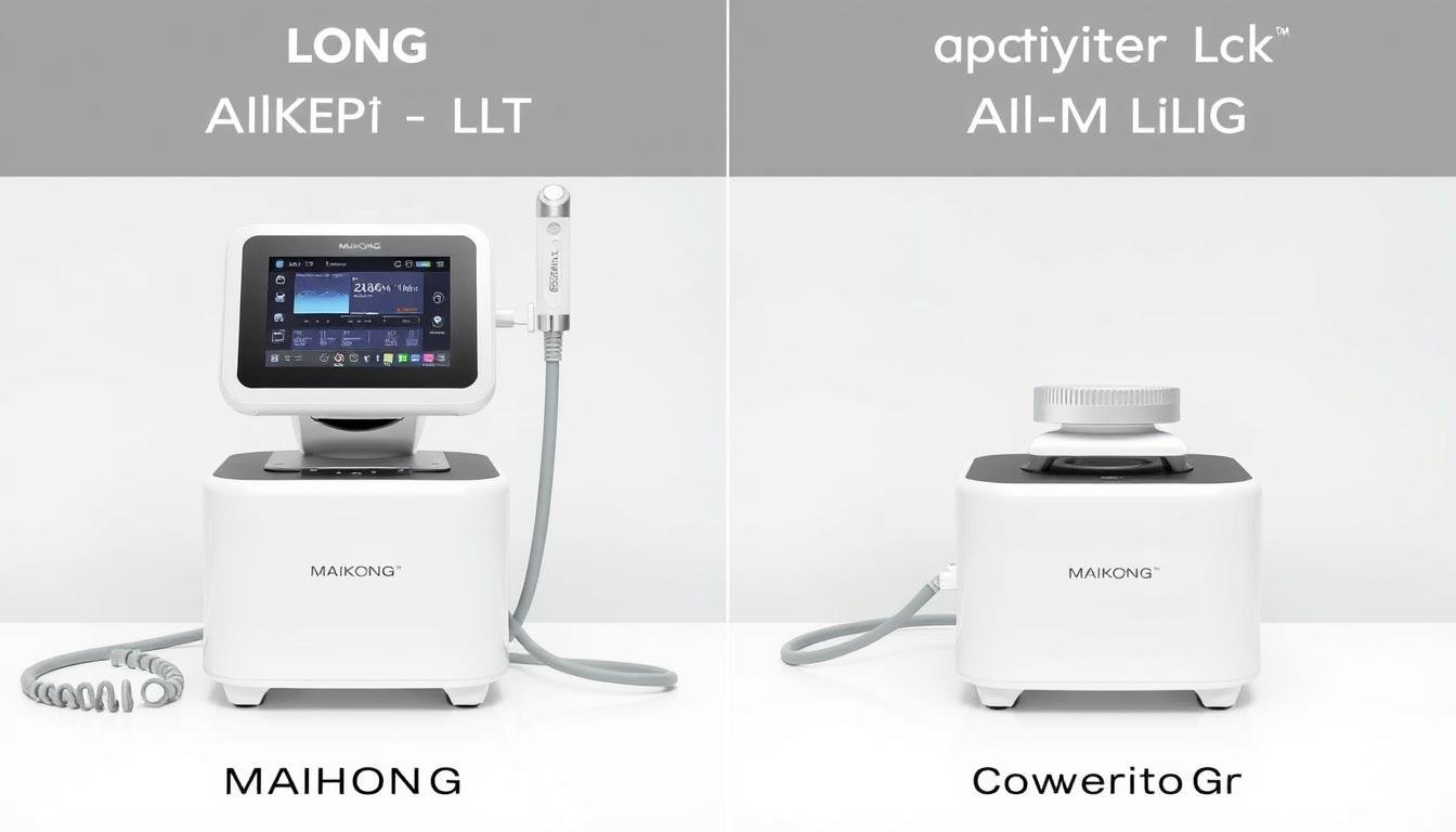 Side-by-side comparison of MAIKONG LLLT devices with competitor products