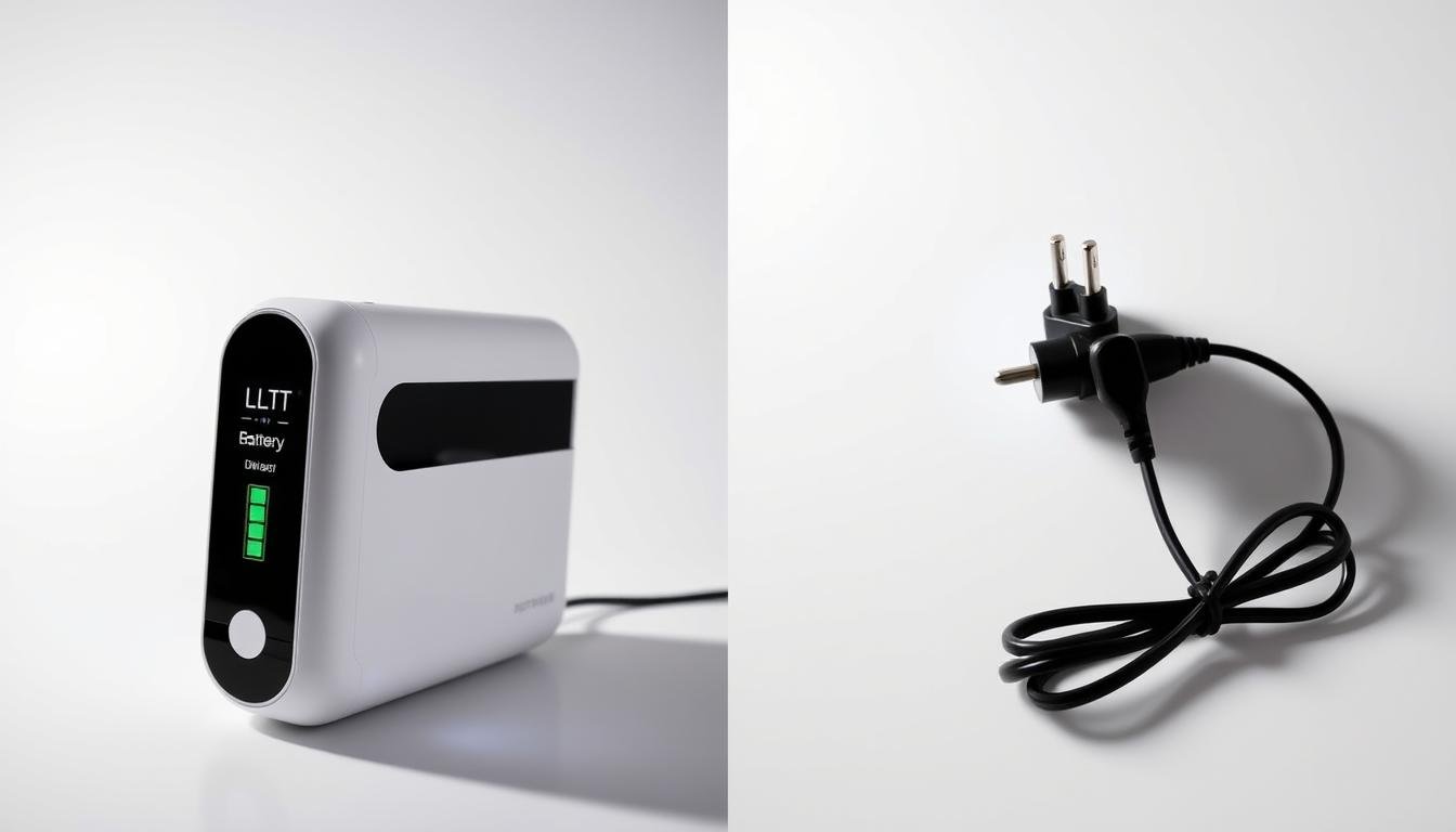 Side-by-side comparison of rechargeable and plug-in LLLT devices