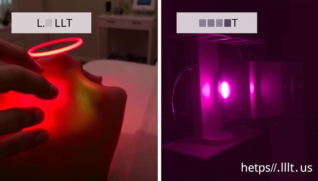 Side-by-side comparison of red and infrared LLLT treatment