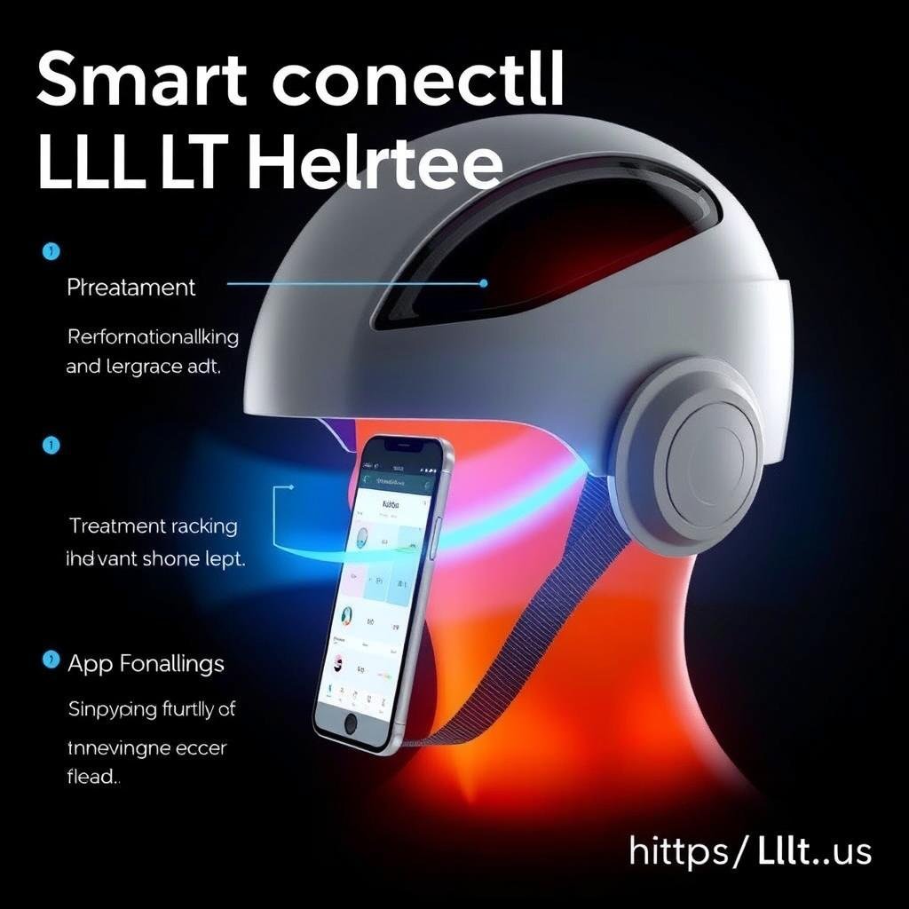 Smart connected LLLT Helmet with app integration