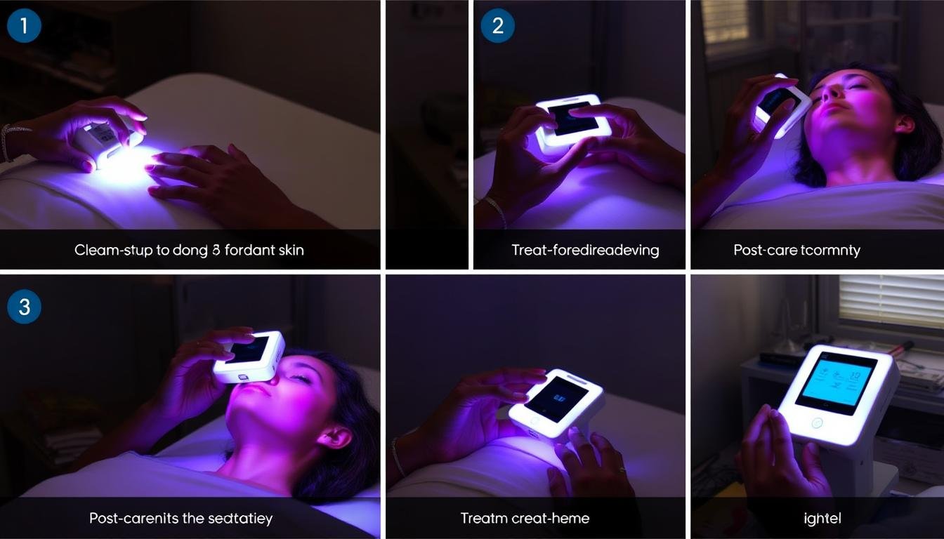 Step-by-step demonstration of proper LLLT device usage Step-by-step demonstration of proper LLLT device usage