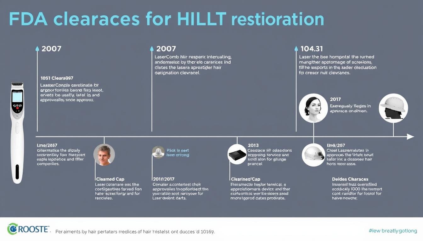 Timeline of FDA clearances for LLLT hair restoration devices