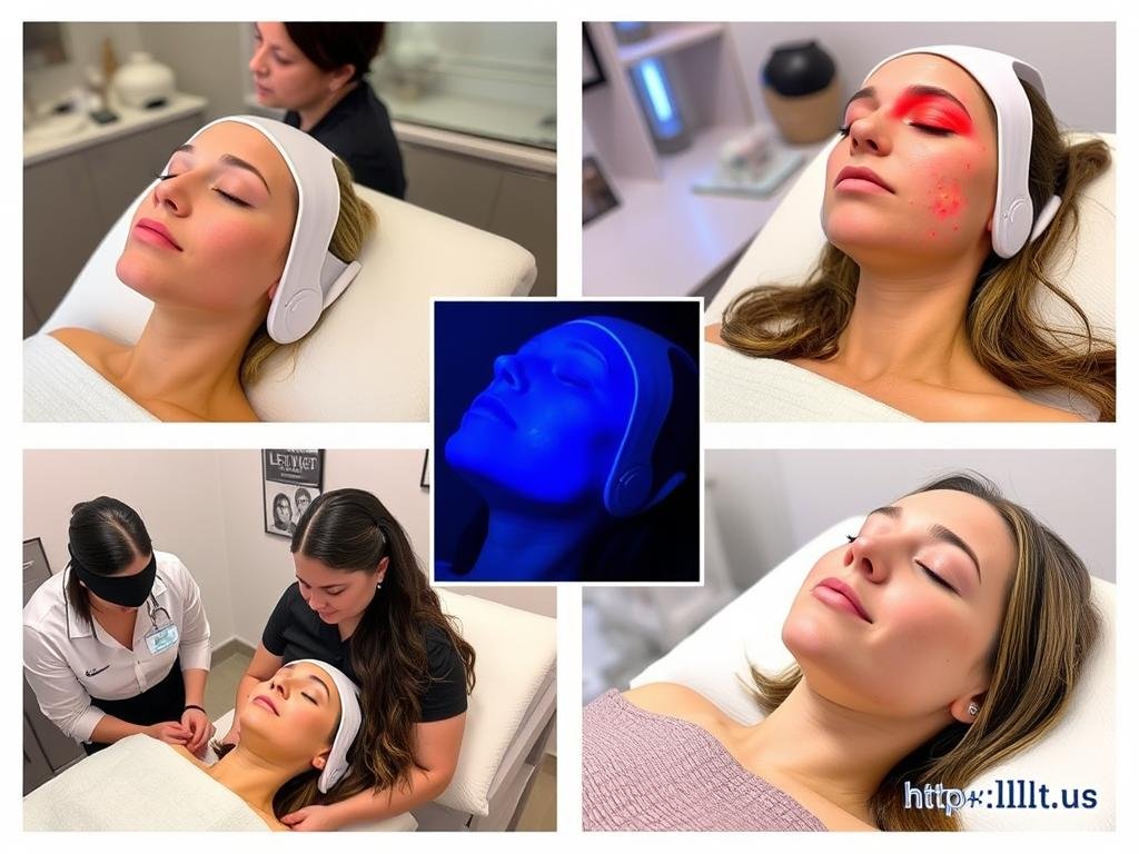 Various LLLT Mask treatment applications in a wellness center