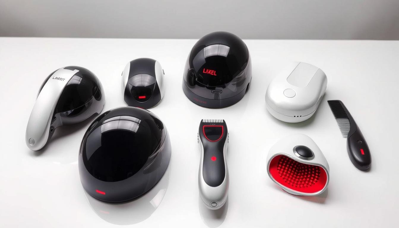 Various portable LLLT Laser Devices for hair regrowth treatment