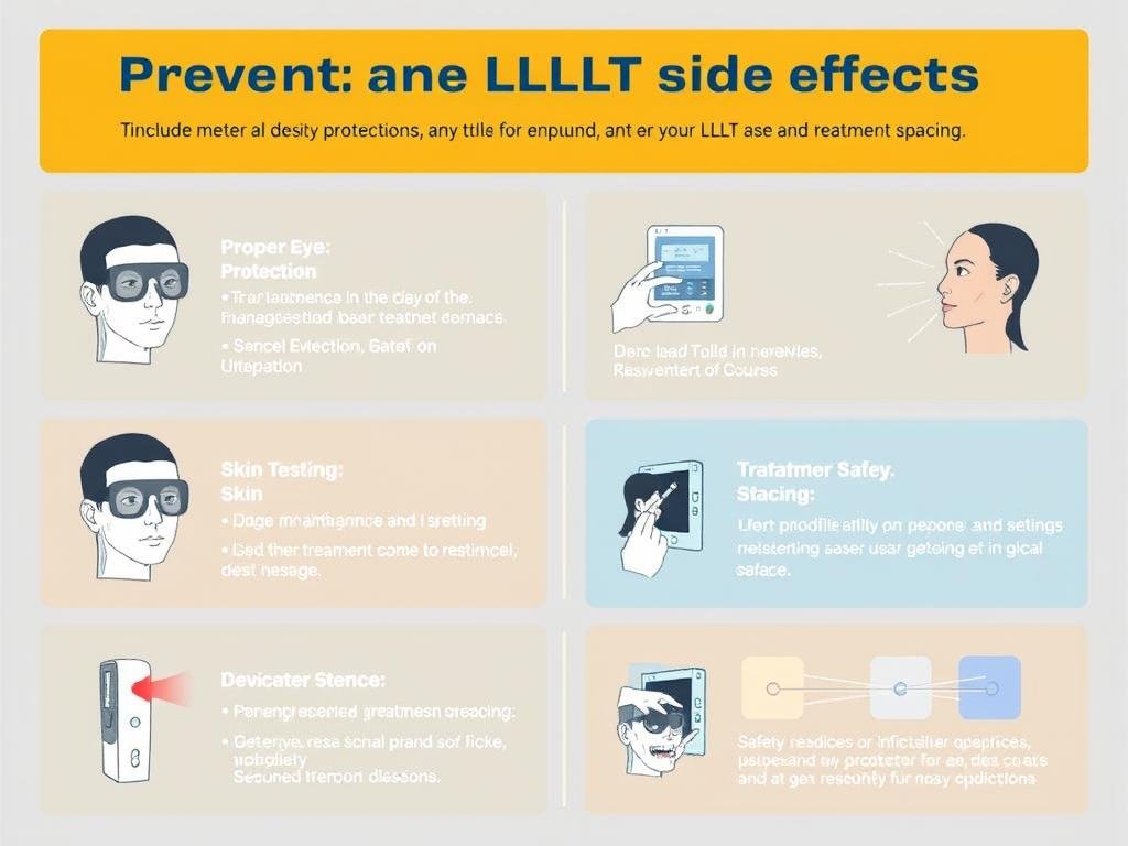 Visual guide showing best practices for preventing LLLT laser side effects Visual guide showing best practices for preventing LLLT laser side effects