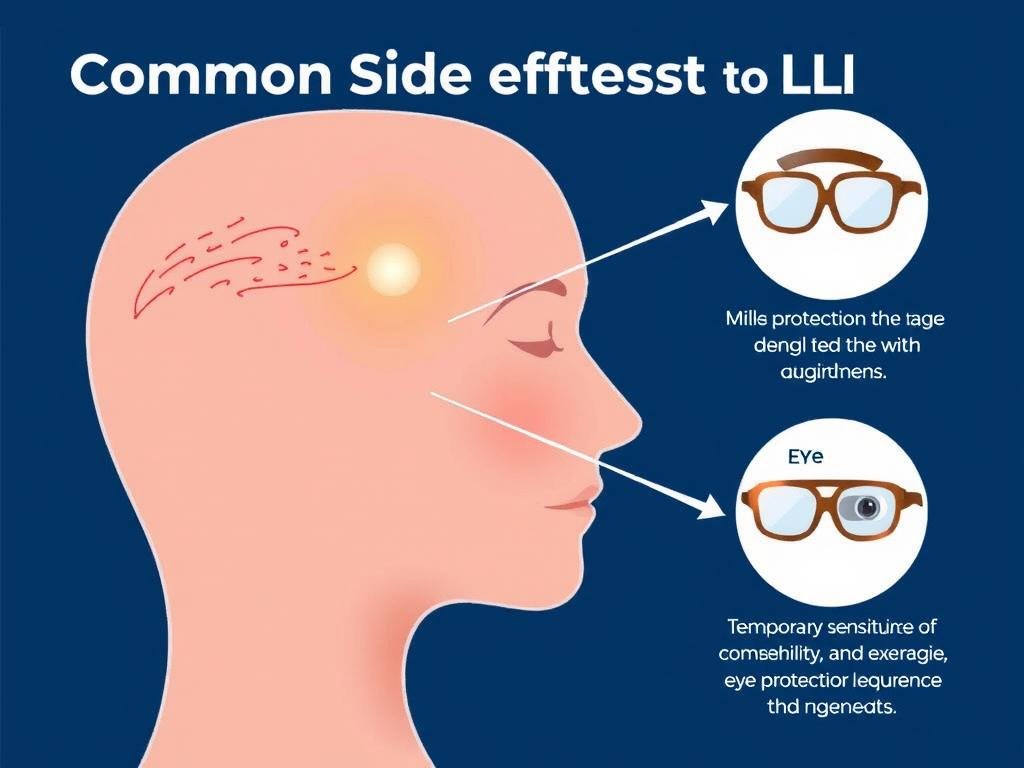 Visual representation of common LLLT side effects
