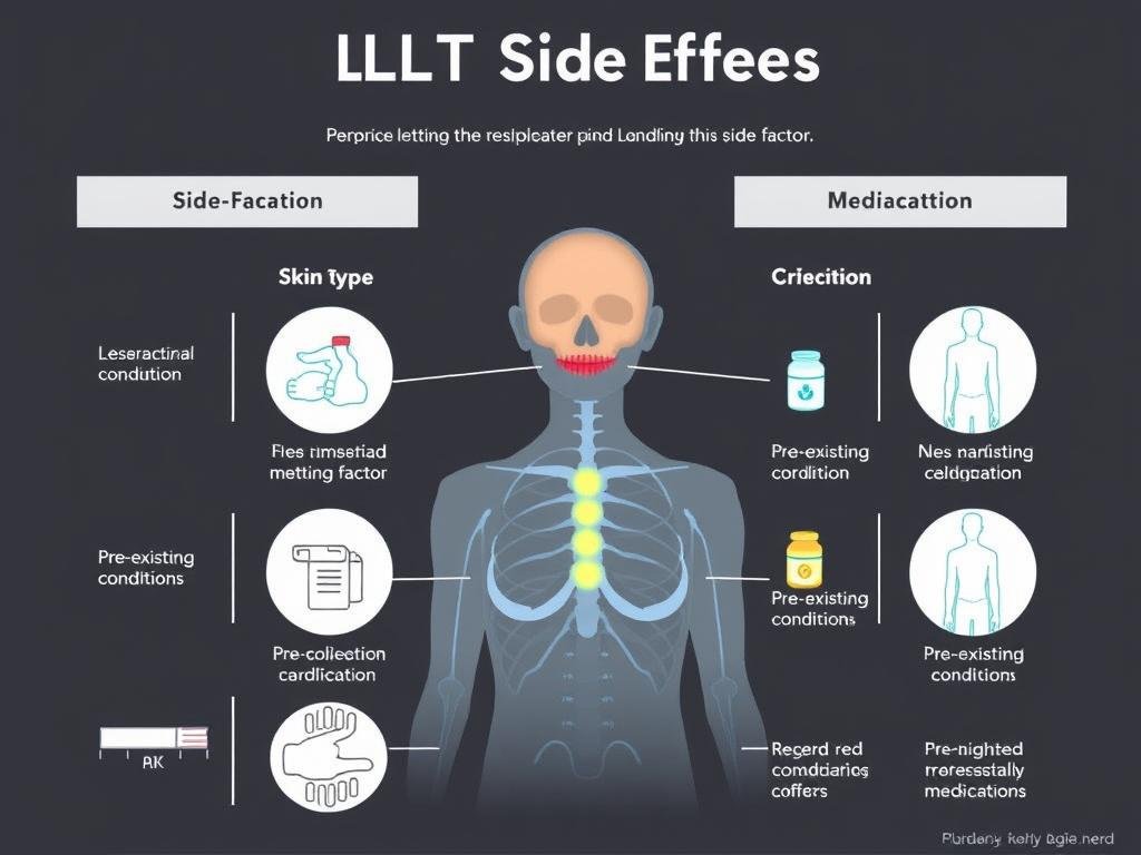 Visual representation of risk factors for LLLT side effects