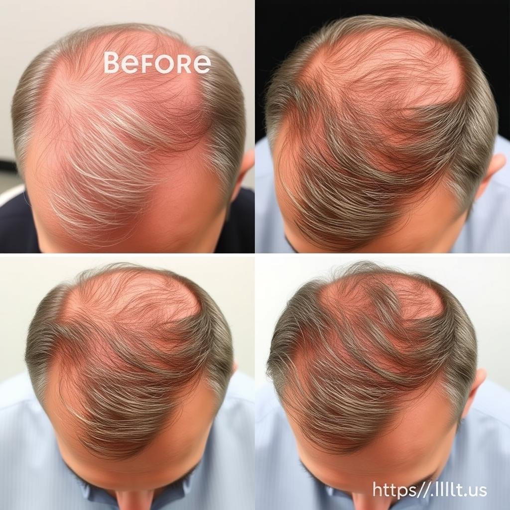 Before and after results of older male customer using MAIKONG LLLT device