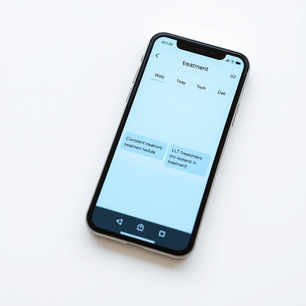 Calendar showing consistent LLLT treatment schedule