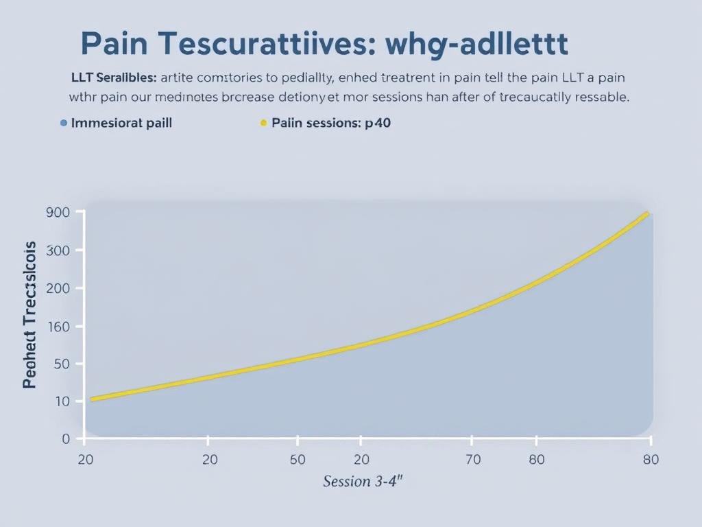Chart showing typical LLLT treatment progression and pain reduction over time