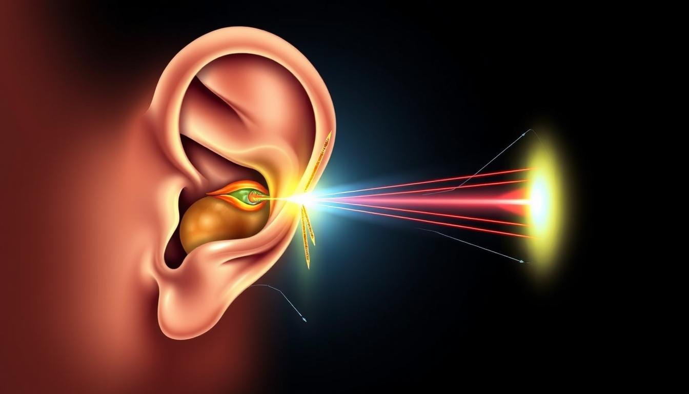 Diagram showing how LLLT affects the inner ear and auditory pathway Diagram showing how LLLT affects the inner ear and auditory pathway
