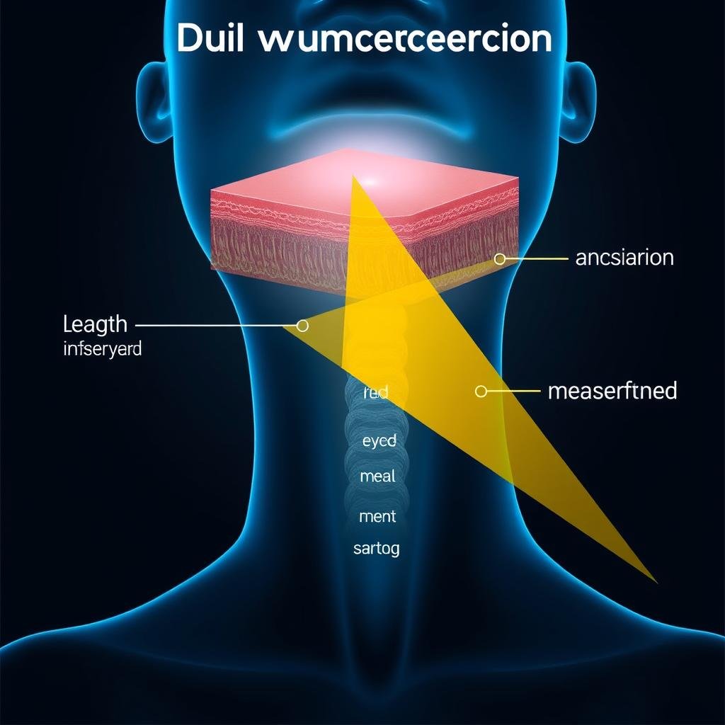 Dual-wavelength technology diagram showing red and near-infrared light penetration Dual-wavelength technology diagram showing red and near-infrared light penetration