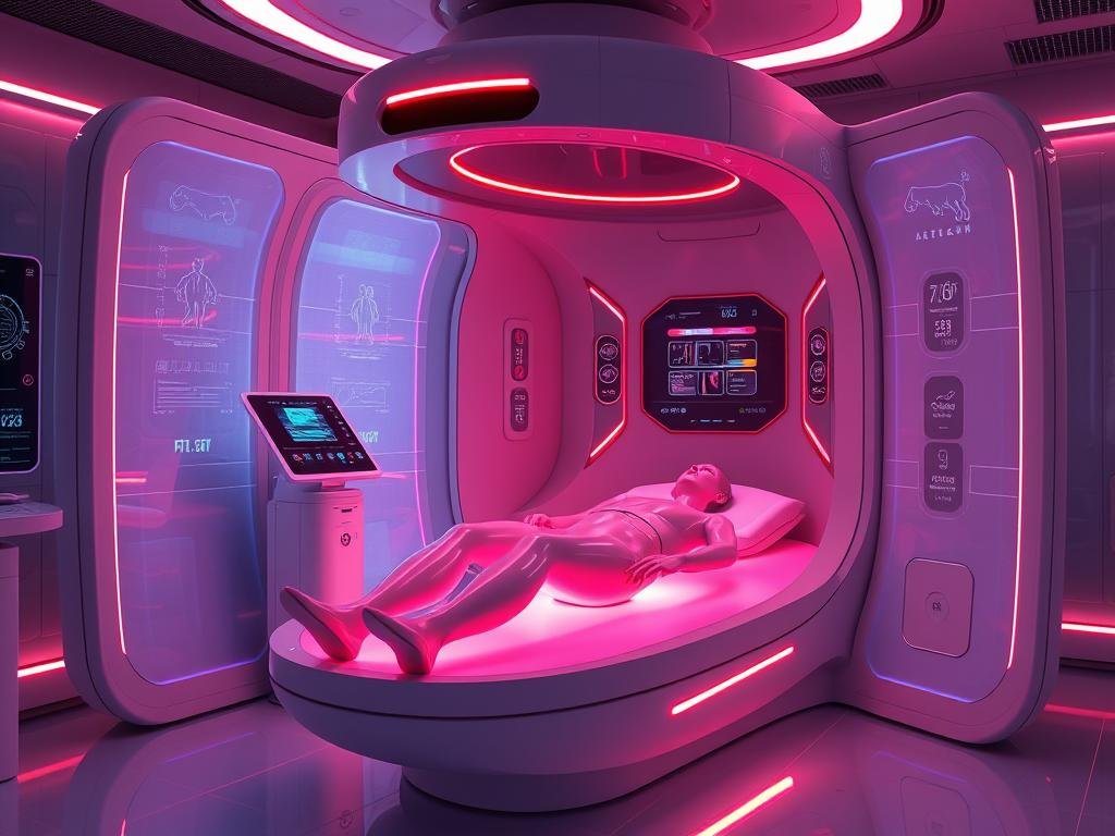Futuristic concept of next-generation red light therapy technology