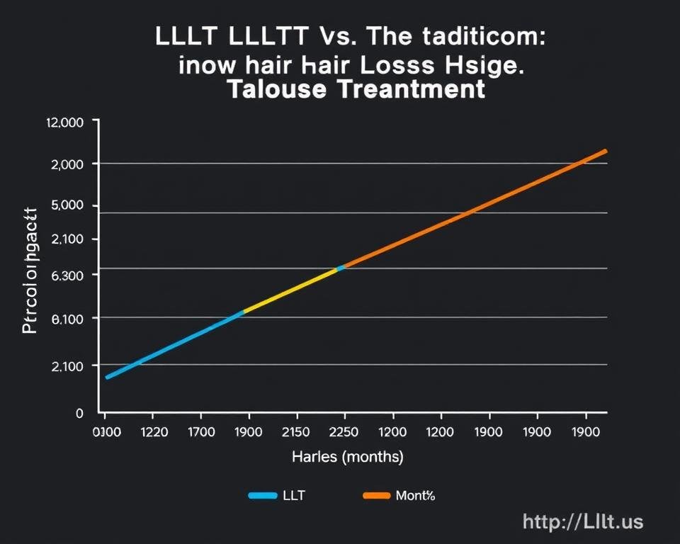 Graph showing comparative effectiveness of LLLT vs traditional treatments over time
