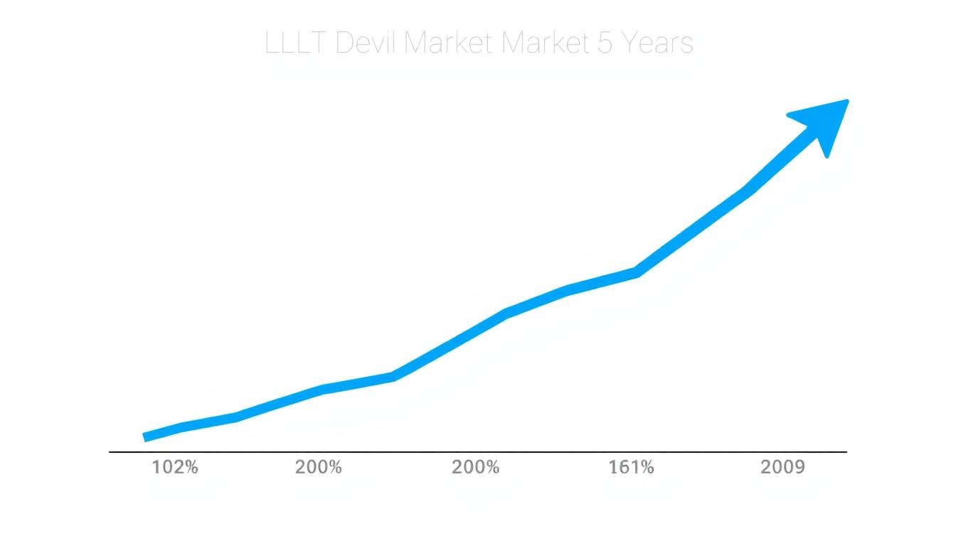Graph showing growth trend in LLLT market