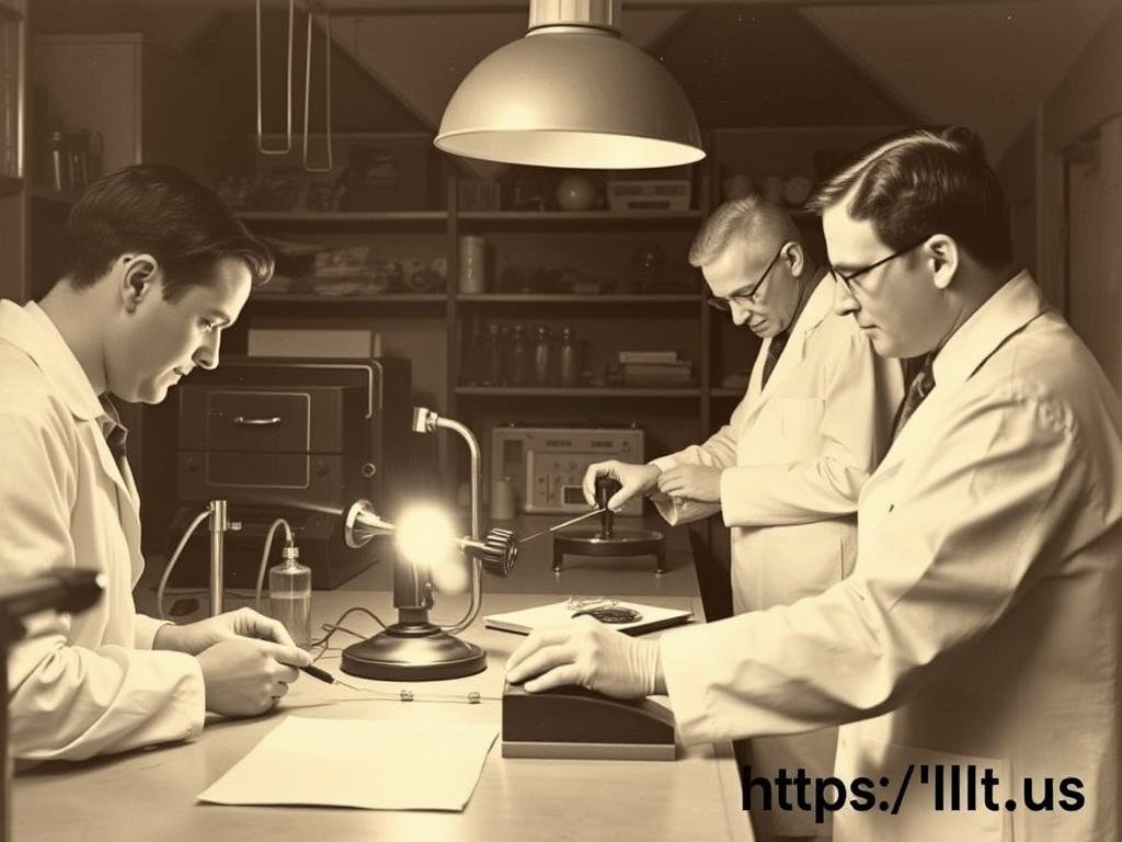 Historical photograph of early LLLT research in laboratory setting from the 1960s