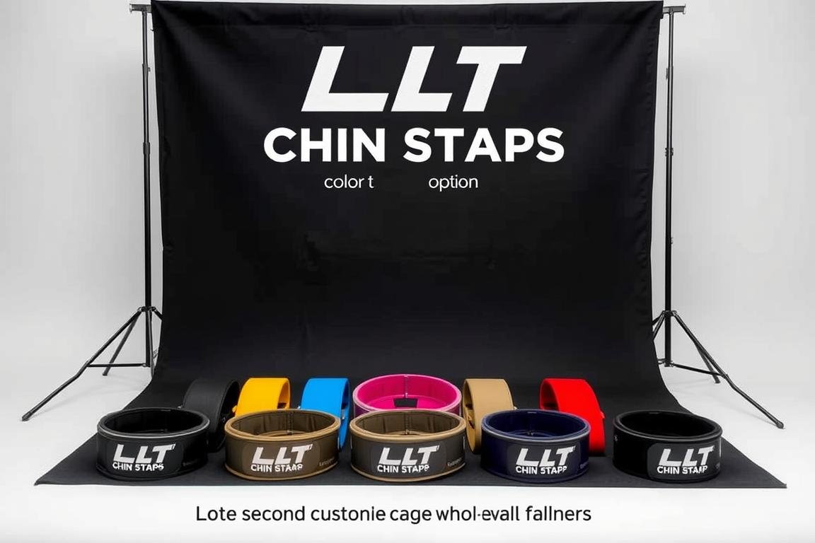 LLLT Chin Strap customization options showing different designs