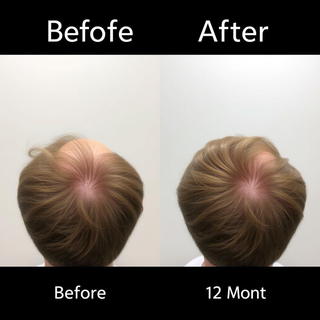 LLLT Hair Therapy results at 12 months showing maximum results
