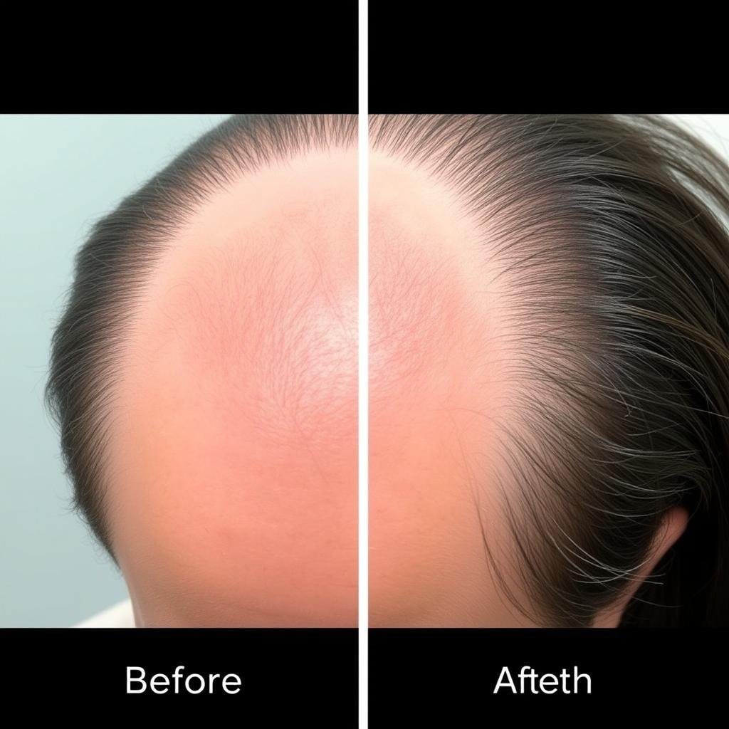 LLLT Hair Therapy results at 6 months showing significant improvement