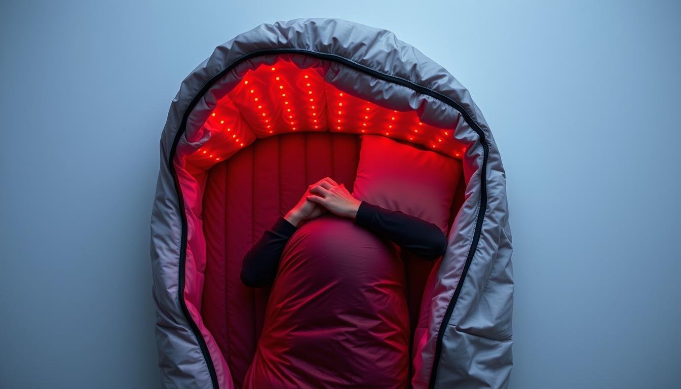 LLLT Sleep Bag showing internal red light array and comfortable design