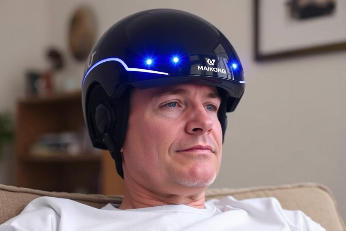 MAIKONG LLLT helmet for treating headaches and brain-related conditions