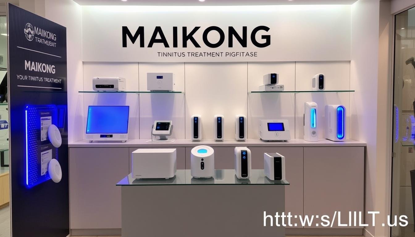 MAIKONG distributor showcase with LLLT devices for tinnitus