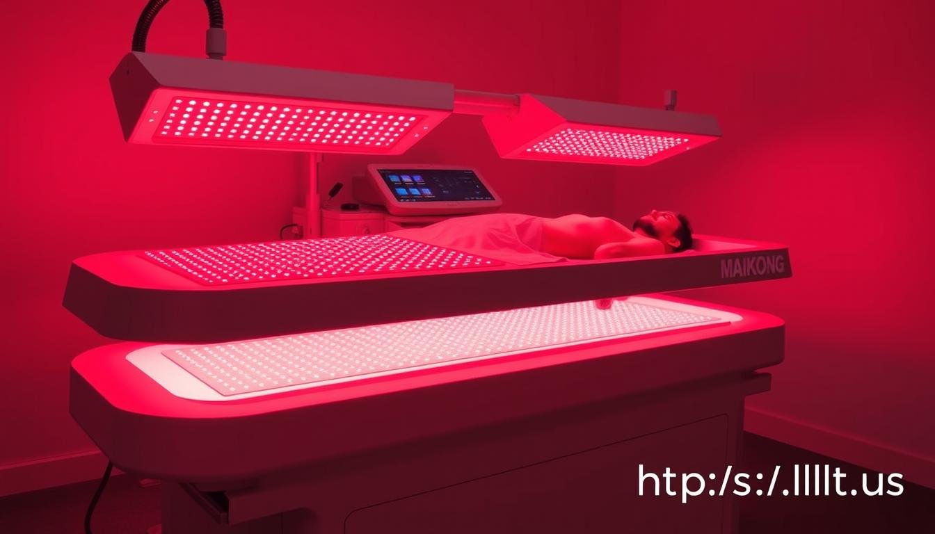 MAIKONG red light therapy bed with person receiving treatment