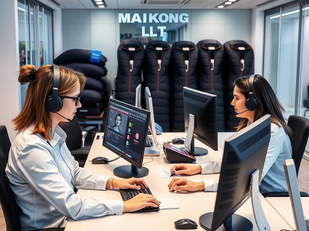 MAIKONG technical support team providing assistance to wholesale partners