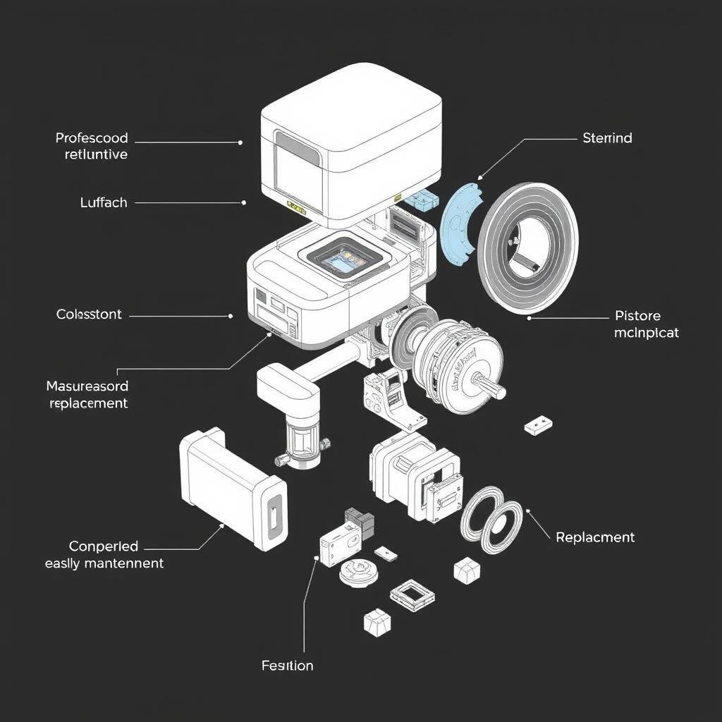 Modular design showing easy maintenance and part replacement Modular design showing easy maintenance and part replacement