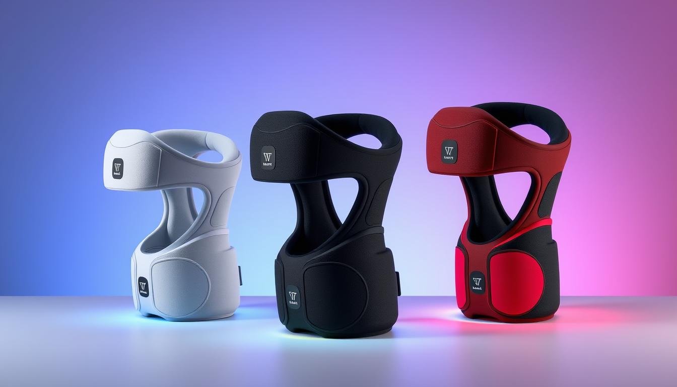 Multiple LLLT Neck Support Devices showing different design variations and customization options Multiple LLLT Neck Support Devices showing different design variations and customization options