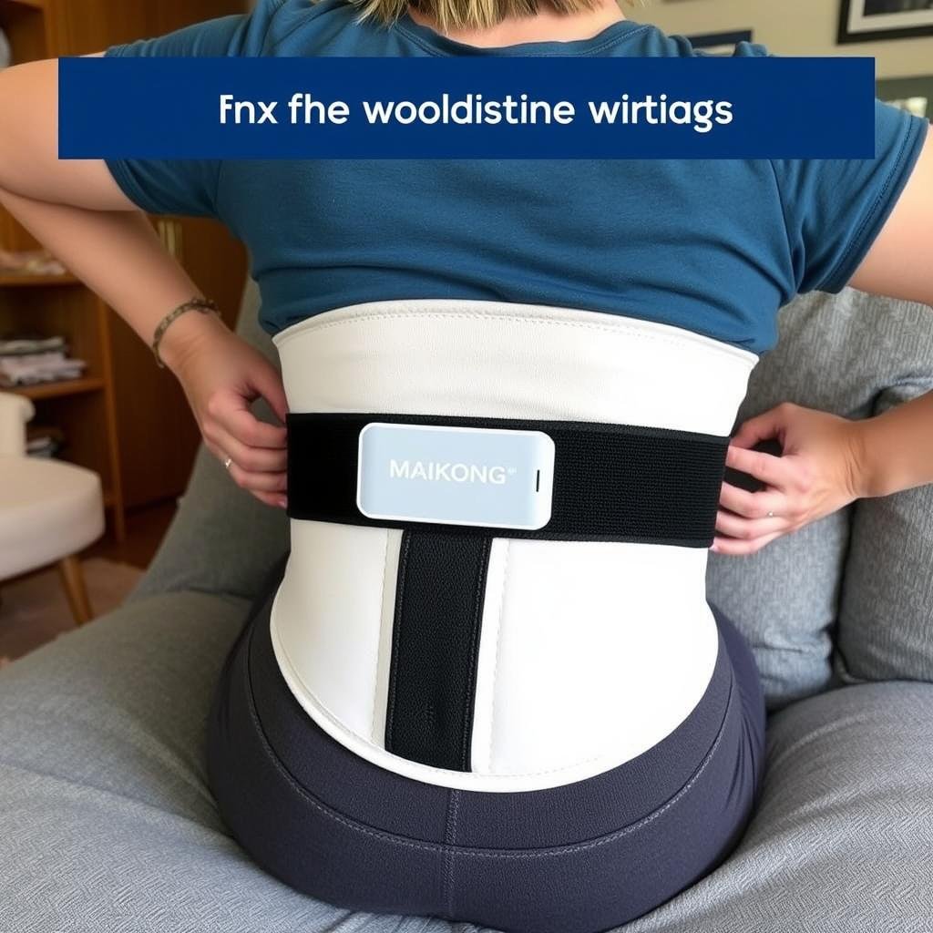 Person using LLLT Waist Support Belt for post-surgical recovery Person using LLLT Waist Support Belt for post-surgical recovery