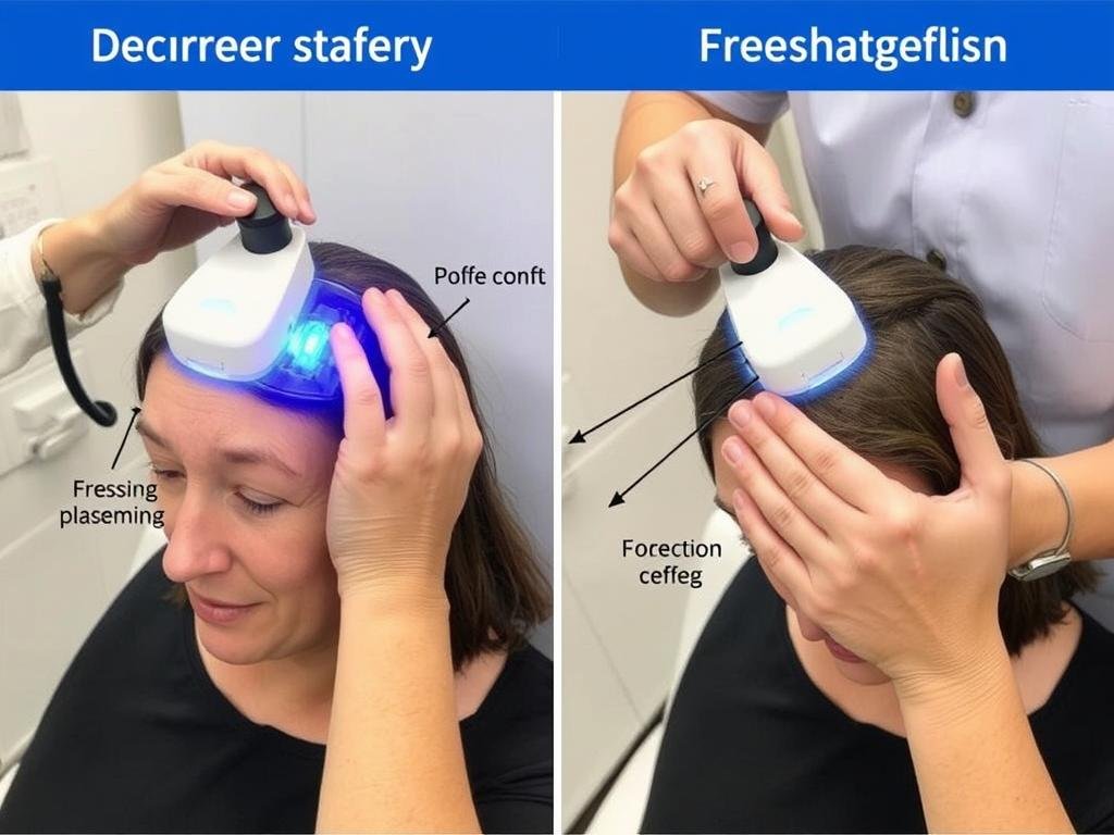 Proper usage demonstration of LLLT Laser Hair Loss Treatment device