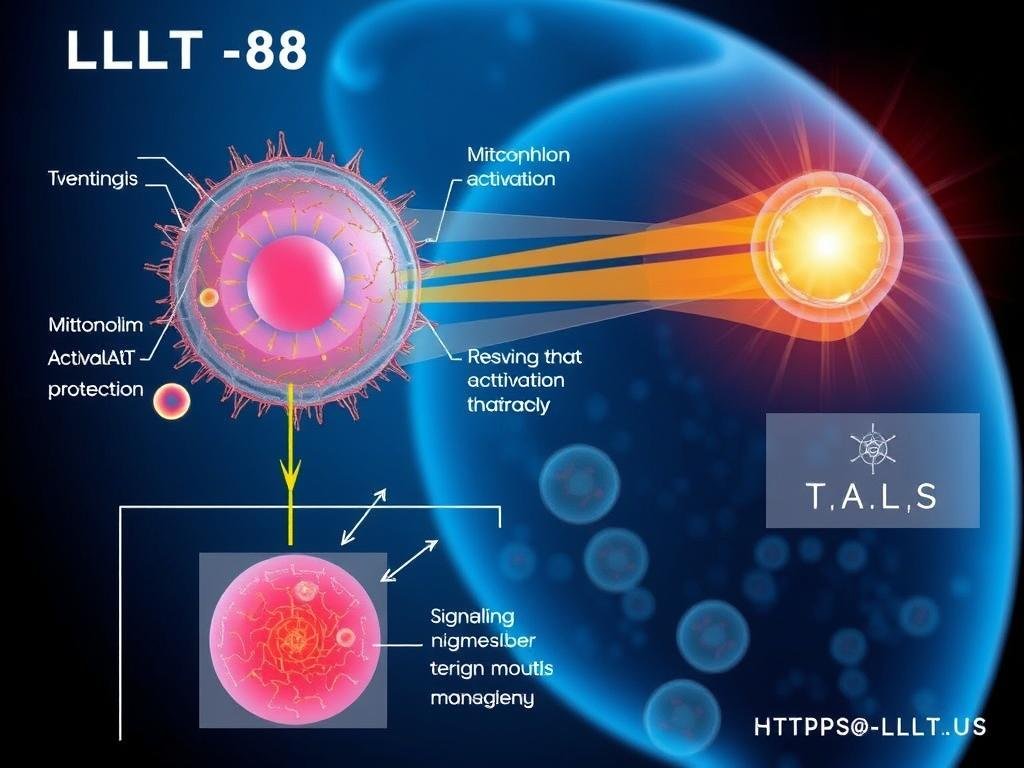 Scientific illustration of LLLT-808 cellular effects
