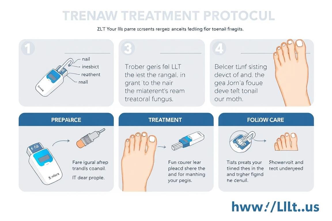 Step-by-step LLLT treatment protocol for toenail fungus