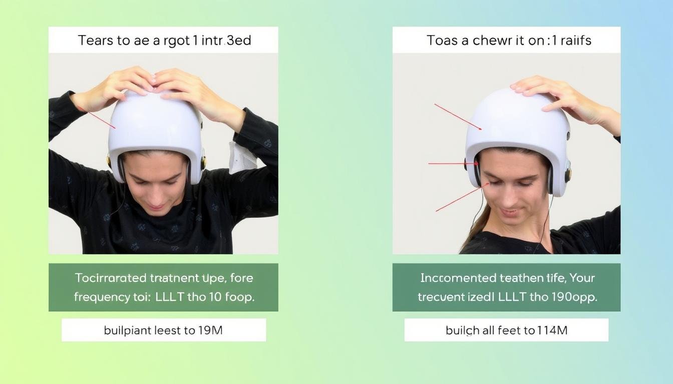 Step-by-step demonstration of proper LLLT device usage for hair regrowth
