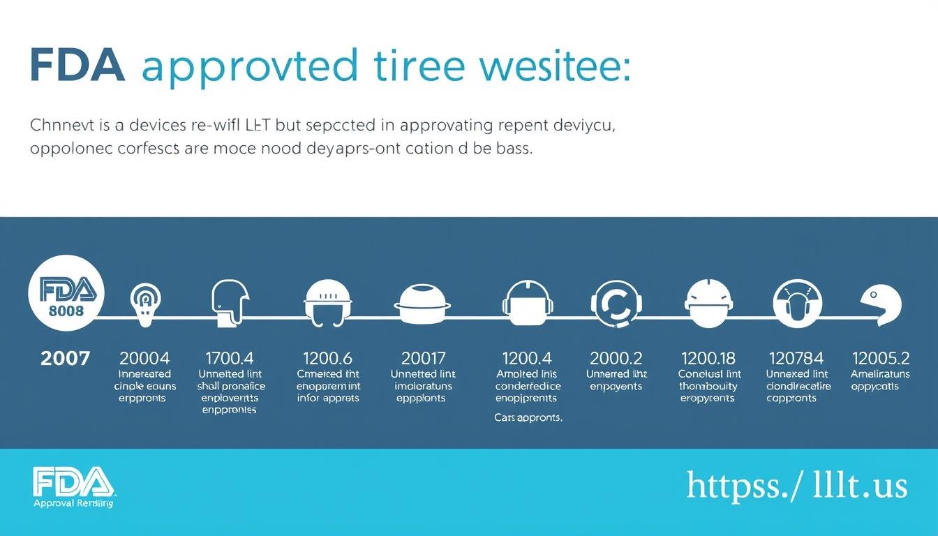 Timeline of FDA approvals for various LLLT-808 devices for hair therapy
